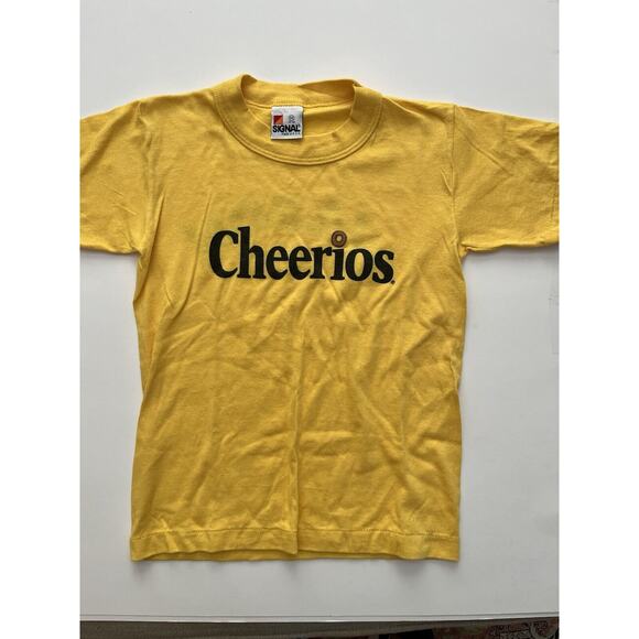 Vintage Cheerios T Shirt Single Stitch 80s Cereal Snack Tee Yellow Med 8-10 USA - Picture 1 of 6